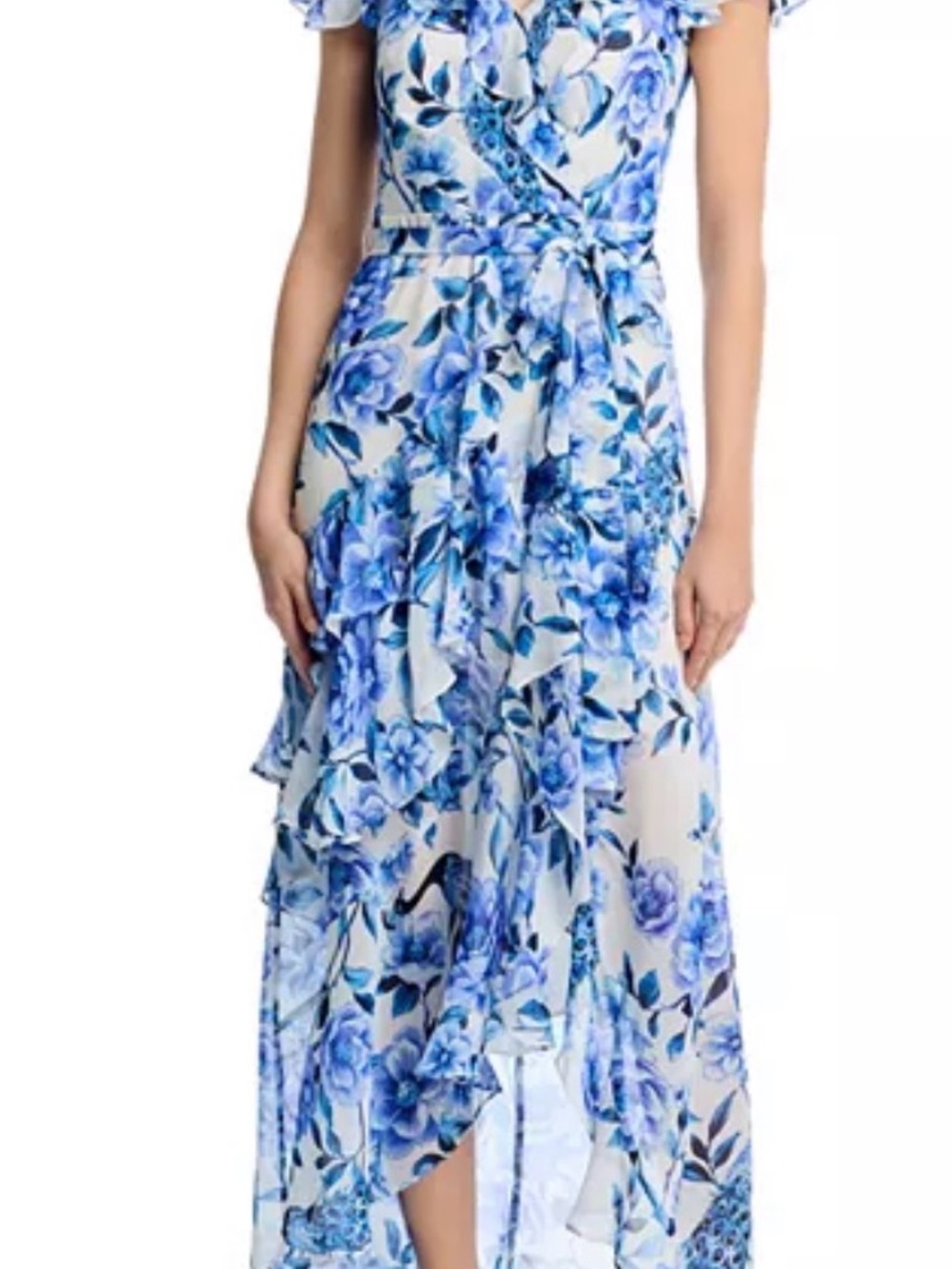 eliza j asymmetric ruffled dress | Dresses | Eliza Jasymmetrical Ruffle Maxi Prom Dress With Slit Scalloped A Custom-made Line US Size:US24 and flattering from every